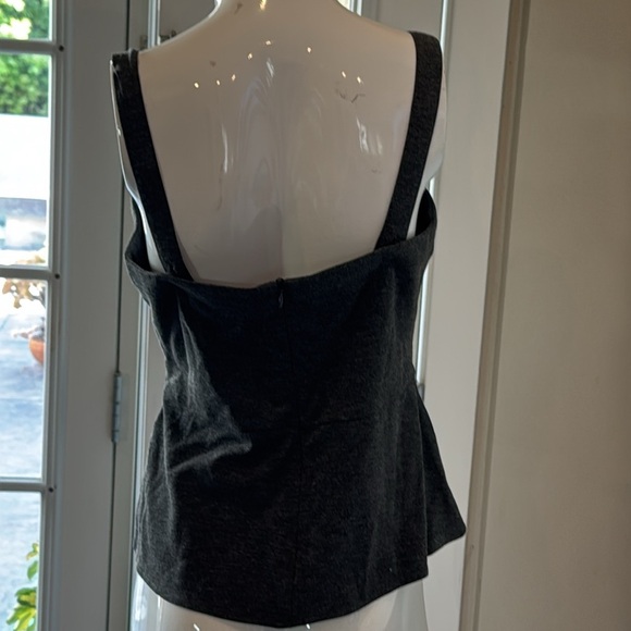 CAbi 552 Over The Moon Charcoal Gray Ponte Bustier Peplum Top Size 6 - Picture 7 of 15